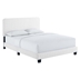 Celine Channel Tufted Performance Velvet Twin Platform Bed - White