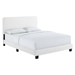 Celine Channel Tufted Performance Velvet Twin Platform Bed - White - MOD11432