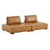 Saunter Tufted Vegan Leather Vegan Leather 2-Piece Loveseat - Tan