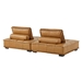 Saunter Tufted Vegan Leather Vegan Leather 2-Piece Loveseat - Tan - MOD11479