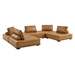 Saunter Tufted Vegan Leather Vegan Leather 5-Piece Sectional Sofa - Tan - MOD11496