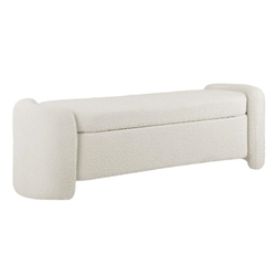 Nebula Boucle Upholstered Bench - Ivory 