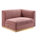 Sanguine Channel Tufted Performance Velvet Modular Sectional Sofa Right-Arm Chair - Dusty Rose - MOD11886