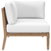 Clearwater Outdoor Patio Teak Wood Loveseat - Gray White - MOD11937