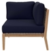 Clearwater Outdoor Patio Teak Wood Loveseat - Gray Navy - MOD11984