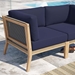 Clearwater Outdoor Patio Teak Wood Loveseat - Gray Navy - MOD11984