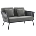 Stance Outdoor Patio Aluminum Loveseat - Gray Charcoal