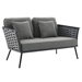 Stance Outdoor Patio Aluminum Loveseat - Gray Charcoal - MOD12061