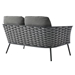 Stance Outdoor Patio Aluminum Loveseat - Gray Charcoal - MOD12061