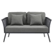 Stance Outdoor Patio Aluminum Loveseat - Gray Charcoal - MOD12061