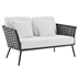 Stance Outdoor Patio Aluminum Loveseat - Gray White