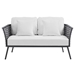 Stance Outdoor Patio Aluminum Loveseat - Gray White - MOD12062