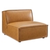 Restore Vegan Leather Sectional Sofa Armless Chair - Tan