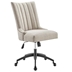 Empower Channel Tufted Fabric Office Chair - Black Beige