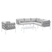 Harmony 7-Piece  Sunbrella® Outdoor Patio Aluminum Sectional Sofa Set - Gray Gray - MOD12263