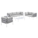 Harmony 8-Piece  Sunbrella® Outdoor Patio Aluminum Seating Set - Gray Gray - MOD12283