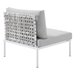 Harmony 8-Piece  Sunbrella® Basket Weave Outdoor Patio Aluminum Sectional Sofa Set - Taupe Gray - Style B - MOD12298