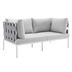 Harmony Sunbrella® Outdoor Patio Aluminum Loveseat - Gray Gray