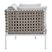 Harmony Sunbrella® Basket Weave Outdoor Patio Aluminum Loveseat - Tan Gray - MOD12393