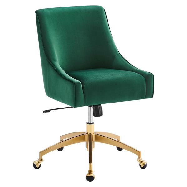 Discern Performance Velvet Office Chair - Green - Style A 