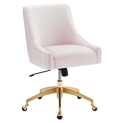 Discern Performance Velvet Office Chair - Pink - Style A 