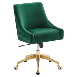 Discern Performance Velvet Office Chair - Green - Style B 