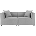 Saybrook Outdoor Patio Upholstered 2-Piece Sectional Sofa Loveseat - Gray