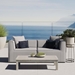 Saybrook Outdoor Patio Upholstered 2-Piece Sectional Sofa Loveseat - Gray - MOD12626