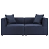 Saybrook Outdoor Patio Upholstered 2-Piece Sectional Sofa Loveseat - Navy