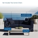 Saybrook Outdoor Patio Upholstered 2-Piece Sectional Sofa Loveseat - Navy - MOD12628