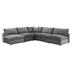 Commix Down Filled Overstuffed Performance Velvet 5-Piece Sectional Sofa - Gray - Style B