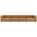 Mingle Vegan Leather 4-Piece Sectional Sofa - Tan - MOD12777