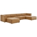 Mingle Vegan Leather 4-Piece Sofa and 2 Ottomans Set - Tan - MOD12779