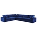 Commix Down Filled Overstuffed Performance Velvet 6-Piece Sectional Sofa - Navy Style B - MOD12782