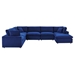 Commix Down Filled Overstuffed Performance Velvet 7-Piece Sectional Sofa - Navy - MOD12785