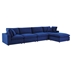 Commix Down Filled Overstuffed Performance Velvet 5-Piece Sectional Sofa - Navy - Style C