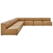 Mingle Vegan Leather 7-Piece Sectional Sofa - Tan - Style B - MOD12803