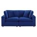 Commix Down Filled Overstuffed Performance Velvet Loveseat - Navy - MOD12811