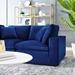 Commix Down Filled Overstuffed Performance Velvet Loveseat - Navy - MOD12811