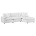 Commix Down Filled Overstuffed Performance Velvet 4-Piece Sectional Sofa - White