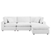 Commix Down Filled Overstuffed Performance Velvet 4-Piece Sectional Sofa - White - MOD12814