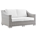 Conway Outdoor Patio Wicker Rattan Loveseat - Light Gray White - MOD12887