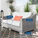 Conway Outdoor Patio Wicker Rattan Loveseat - Light Gray White - MOD12887