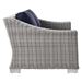 Conway Outdoor Patio Wicker Rattan Loveseat - Light Gray Navy - MOD12893