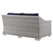 Conway Outdoor Patio Wicker Rattan Loveseat - Light Gray Navy - MOD12893