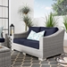 Conway Outdoor Patio Wicker Rattan Loveseat - Light Gray Navy - MOD12893