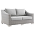 Conway Outdoor Patio Wicker Rattan Loveseat - Light Gray Gray