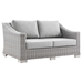 Conway Outdoor Patio Wicker Rattan Loveseat - Light Gray Gray - MOD12895