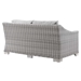 Conway Outdoor Patio Wicker Rattan Loveseat - Light Gray Gray - MOD12895