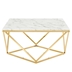 Vertex Gold Metal Stainless Steel Coffee Table - Gold White